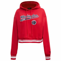 Washington Wizards Pro Standard Women's Script Tail Cropped Pullover Hoodie
