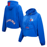Philadelphia 76ers Pro Standard Classic Wind Woven Cropped Half-Zip Jacket