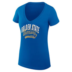Golden State Warriors G-III 4Her by Carl Banks Women's Super-Slim Fit Lightweight Filigree Logo V-Neck T-Shirt sale