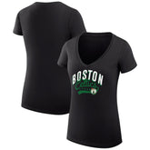 Boston Celtics G-III 4Her by Carl Banks Women's Super-Slim Fit Lightweight Filigree Logo V-Neck T-Shirt