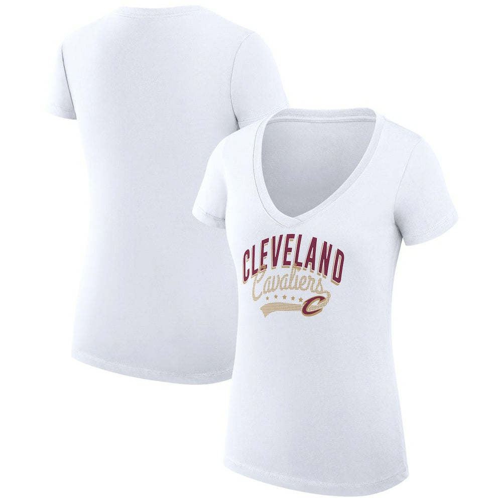 Cleveland Cavaliers G-III 4Her by Carl Banks Women's Super-Slim Fit Lightweight Filigree Logo V-Neck T-Shirt sale