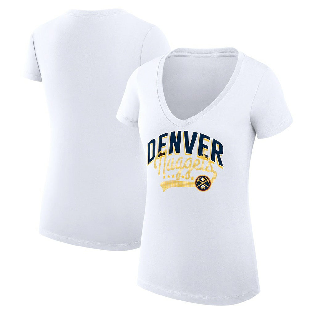 Denver Nuggets G-III 4Her by Carl Banks Women's Super-Slim Fit Lightweight Filigree Logo V-Neck T-Shirt sale