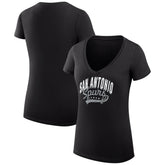 San Antonio Spurs G-III 4Her by Carl Banks Women's Super-Slim Fit Lightweight Filigree Logo V-Neck T-Shirt