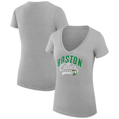 Boston Celtics G-III 4Her by Carl Banks Women's Super-Slim Fit Lightweight Filigree Logo V-Neck T-Shirt