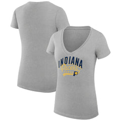 Indiana Pacers G-III 4Her by Carl Banks Women's Super-Slim Fit Lightweight Filigree Logo V-Neck T-Shirt