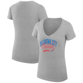Oklahoma City Thunder G-III 4Her by Carl Banks Women's Super-Slim Fit Lightweight Filigree Logo V-Neck T-Shirt