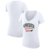 NHL Minnesota Wild G-III 4Her by Carl Banks Women's Super-Slim Fit Lightweight Filigree Logo V-Neck T-Shirt – White