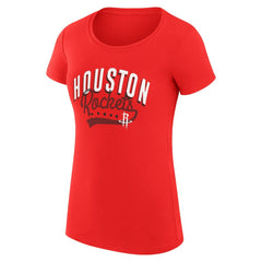 Houston Rockets G-III 4Her by Carl Banks Women's Super-Slim Fit Lightweight Filigree Logo T-Shirt - Red cheap