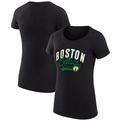 Boston Celtics G-III 4Her by Carl Banks Women's Super-Slim Fit Lightweight Filigree Logo T-Shirt - Black shop