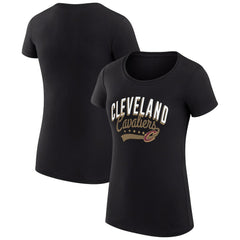 Cleveland Cavaliers G-III 4Her by Carl Banks Women's Super-Slim Fit Lightweight Filigree Logo T-Shirt - Black outlet