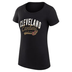 Cleveland Cavaliers G-III 4Her by Carl Banks Women's Super-Slim Fit Lightweight Filigree Logo T-Shirt - Black outlet
