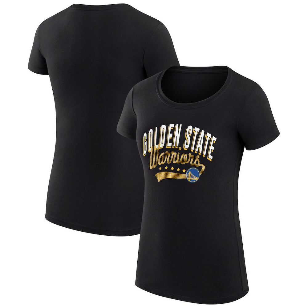 Golden State Warriors G-III 4Her by Carl Banks Women's Super-Slim Fit Lightweight Filigree Logo T-Shirt - Black sale