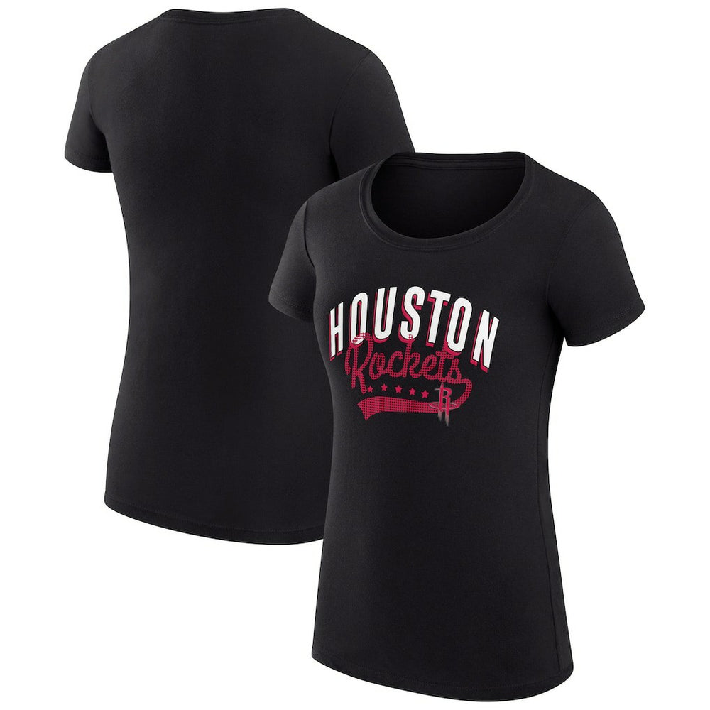 Houston Rockets G-III 4Her by Carl Banks Women's Super-Slim Fit Lightweight Filigree Logo T-Shirt - Black on sale