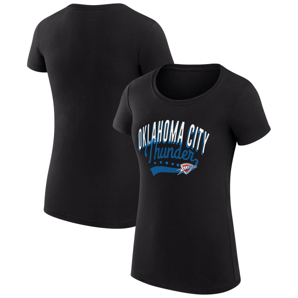 Oklahoma City Thunder G-III 4Her by Carl Banks Women's Super-Slim Fit Lightweight Filigree Logo T-Shirt - Black for sale