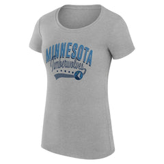 Minnesota Timberwolves G-III 4Her by Carl Banks Women's Super-Slim Fit Lightweight Filigree Logo T-Shirt - Heather Gray on sale