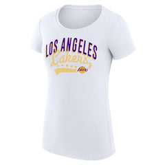 Los Angeles Lakers G-III 4Her by Carl Banks Women's Super-Slim Fit Lightweight Filigree Logo T-Shirt - White discount