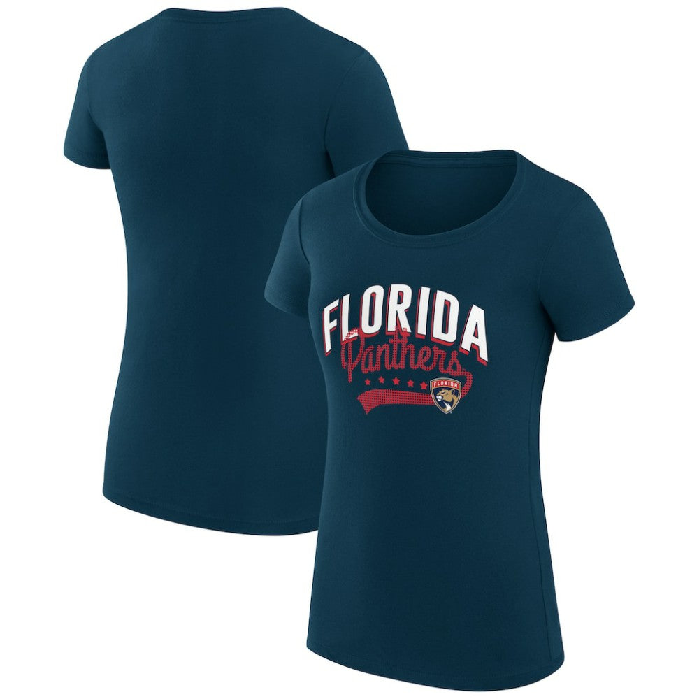 NHL Florida Panthers G-III 4Her by Carl Banks Women's Super-Slim Fit Lightweight Filigree Logo T-Shirt – Navy