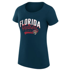 NHL Florida Panthers G-III 4Her by Carl Banks Women's Super-Slim Fit Lightweight Filigree Logo T-Shirt – Navy