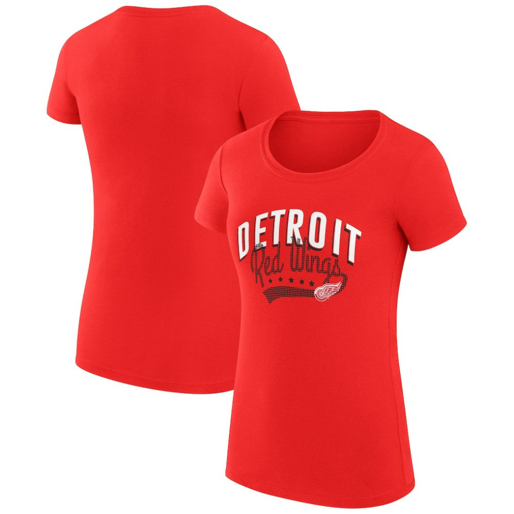 NHL Detroit Red Wings G-III 4Her by Carl Banks Women's Super-Slim Fit Lightweight Filigree Logo T-Shirt – Red