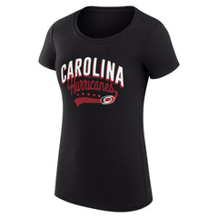 NHL Carolina Hurricanes G-III 4Her by Carl Banks Women's Super-Slim Fit Lightweight Filigree Logo T-Shirt – Black
