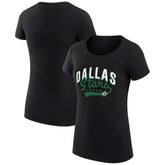 NHL Dallas Stars G-III 4Her by Carl Banks Women's Super-Slim Fit Lightweight Filigree Logo T-Shirt – Black