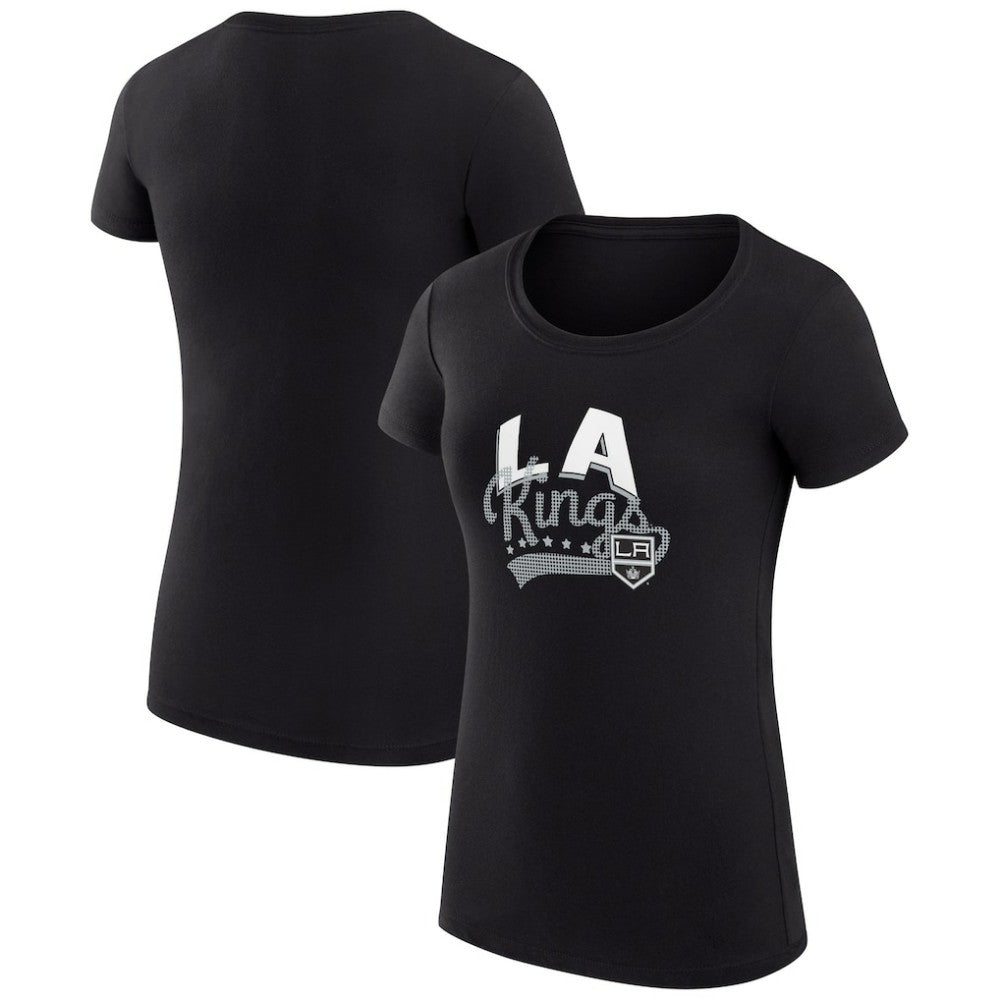 NHL Los Angeles Kings G-III 4Her by Carl Banks Women's Super-Slim Fit Lightweight Filigree Logo T-Shirt – Black
