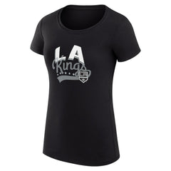 NHL Los Angeles Kings G-III 4Her by Carl Banks Women's Super-Slim Fit Lightweight Filigree Logo T-Shirt – Black