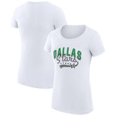 NHL Dallas Stars G-III 4Her by Carl Banks Women's Super-Slim Fit Lightweight Filigree Logo T-Shirt – White