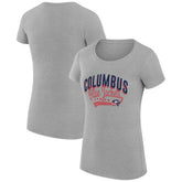 NHL Columbus Blue Jackets G-III 4Her by Carl Banks Women's Super-Slim Fit Lightweight Filigree Logo T-Shirt – Gray