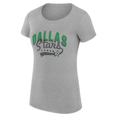 NHL Dallas Stars G-III 4Her by Carl Banks Women's Super-Slim Fit Lightweight Filigree Logo T-Shirt – Gray
