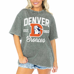 Gameday Couture Women's Tackle Titan Boyfriend Washed T-Shirt - Denver Broncos T-shirts