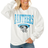 Gameday Couture Women's Oversized Yard Line Tri-Blend Pullover Sweatshirt - Carolina Panthers Pullover