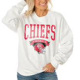 Gameday Couture Women's Oversized Yard Line Tri-Blend Pullover Sweatshirt - Kansas City Chiefs Pullover