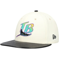 Cream Tampa Bay Rays New Era Game Night Leather Visor 59FIFTY Fitted Hat