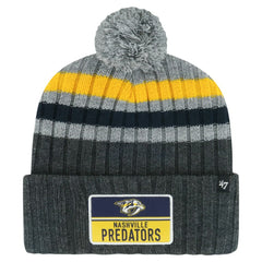 NHL Nashville Predators '47 Stack Patch Cuffed Knit Hat with Pom