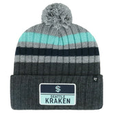 NHL Seattle Kraken '47 Stack Patch Cuffed Knit Hat with Pom