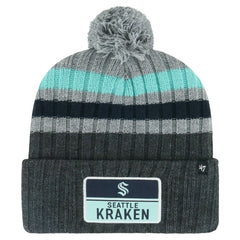NHL Seattle Kraken '47 Stack Patch Cuffed Knit Hat with Pom