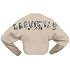 Cream St. Louis Cardinals Fanatics Women's Long Sleeve Cropped Jersey T-Shirt