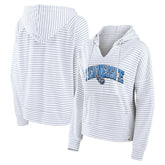 Women's Striped Notch Neck Pullover Hoodie - Tennessee Titans Hoodies