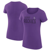 Purple Colorado Rockies G-III 4Her by Carl Banks Women's Super-Slim Fit Lightweight Dot Print T-Shirt