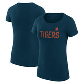 Navy Detroit Tigers G-III 4Her by Carl Banks Women's Super-Slim Fit Lightweight Dot Print T-Shirt