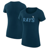 Navy Tampa Bay Rays G-III 4Her by Carl Banks Women's Super-Slim Fit Lightweight Dot Print T-Shirt