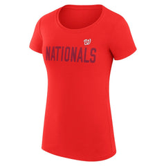 Red Washington Nationals G-III 4Her by Carl Banks Women's Super-Slim Fit Lightweight Dot Print T-Shirt
