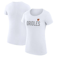 White Baltimore Orioles G-III 4Her by Carl Banks Women's Super-Slim Fit Lightweight Dot Print T-Shirt
