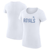 White Kansas City Royals G-III 4Her by Carl Banks Women's Super-Slim Fit Lightweight Dot Print T-Shirt