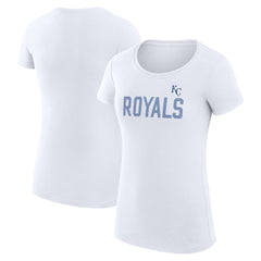 White Kansas City Royals G-III 4Her by Carl Banks Women's Super-Slim Fit Lightweight Dot Print T-Shirt