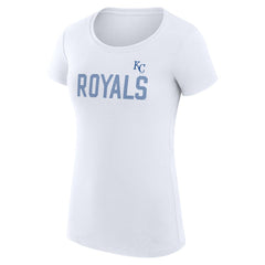 White Kansas City Royals G-III 4Her by Carl Banks Women's Super-Slim Fit Lightweight Dot Print T-Shirt
