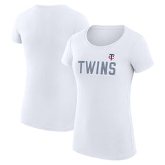 White Minnesota Twins G-III 4Her by Carl Banks Women's Super-Slim Fit Lightweight Dot Print T-Shirt