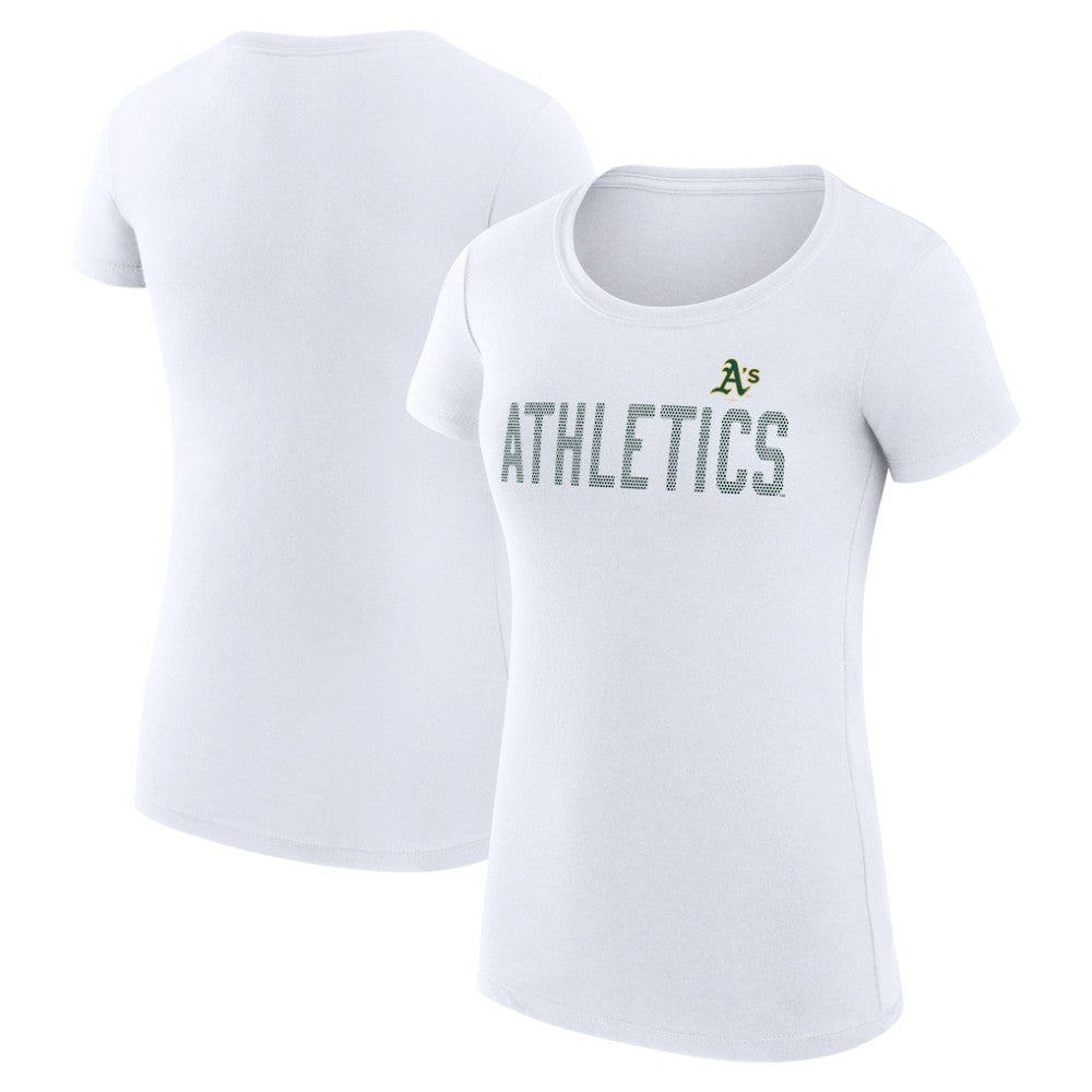 White Athletics G-III 4Her by Carl Banks Women's Super-Slim Fit Lightweight Dot Print T-Shirt