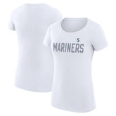 White Seattle Mariners G-III 4Her by Carl Banks Women's Super-Slim Fit Lightweight Dot Print T-Shirt
